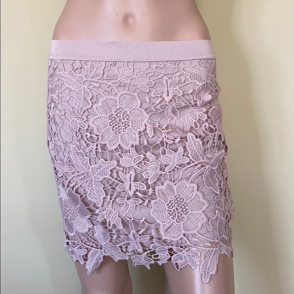 AEO Blush Pink Floral Front Mini Skirt